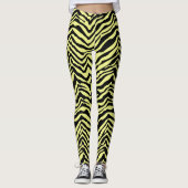 Leggings voor geel en zwart Zebra dierpatronen (Voorkant)