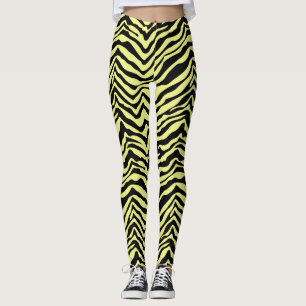 Leggings voor geel en zwart Zebra dierpatronen