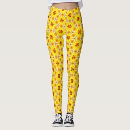 Leggings voor Gele en Oranje ontwerper (Voorkant)
