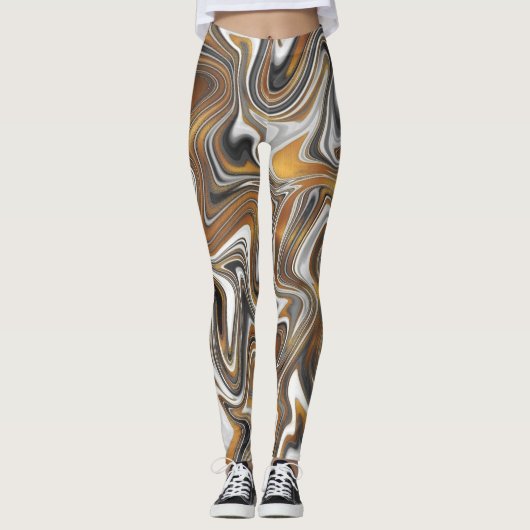 Leggings voor goudzwart en witverf (Voorkant)