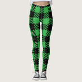 Leggings voor groen en zwart patroonpatroon (Voorkant)