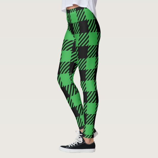Leggings voor groen en zwart patroonpatroon (Links)