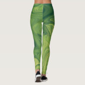 leggings voor groen vloeibaar textuurpatroon (Achterkant)