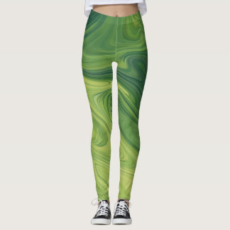 leggings voor groen vloeibaar textuurpatroon