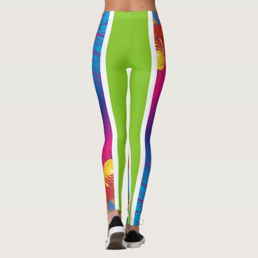 Leggings voor groene/Abstracte kleurrijke porties (Achterkant)