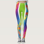 Leggings voor groene/Abstracte kleurrijke porties (Voorkant)