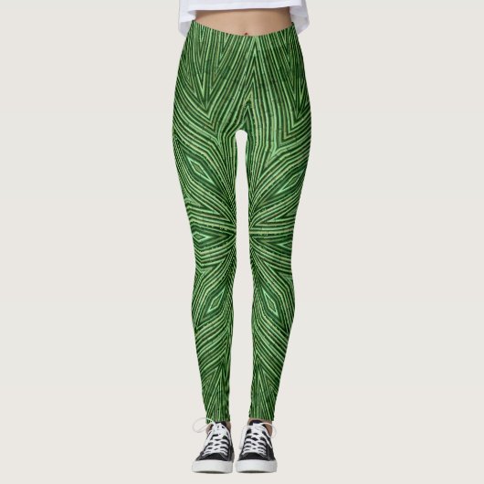 Leggings voor groene Bamboe Star Pattern Yoga Pant (Voorkant)