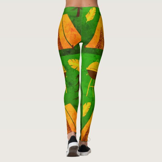 Leggings voor groene campagne voor textuureffecten (Achterkant)