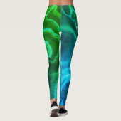 Leggings voor groene en blauwe waterverblindende S (Achterkant)
