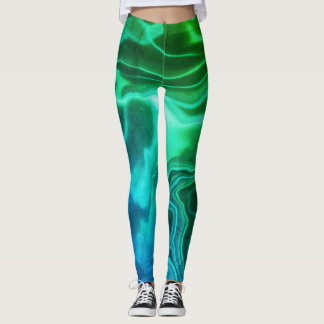 Leggings voor groene en blauwe waterverblindende S