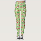 Leggings voor groene kerstmis met snoepsuikerriet (Voorkant)