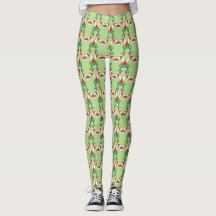 Leggings voor groene kerstmis met snoepsuikerriet
