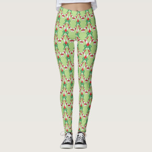 Leggings voor groene kerstmis met snoepsuikerriet