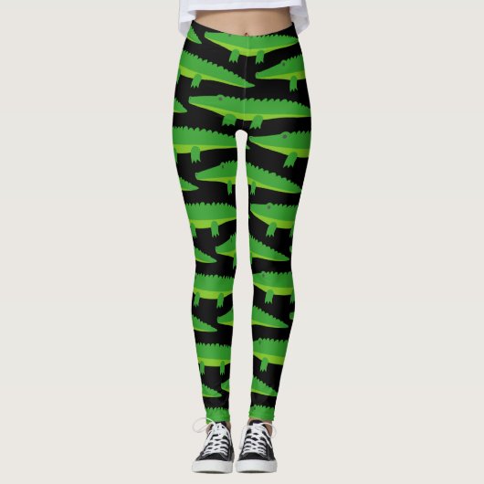Leggings voor groene krokodille, in het wild leven (Voorkant)