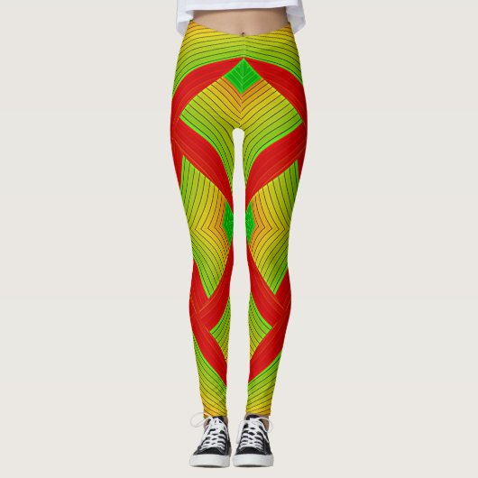 Leggings voor groene/rode vrouwen (Voorkant)