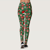 Leggings voor groene rode witte kerst (Achterkant)