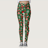 Leggings voor groene rode witte kerst (Voorkant)