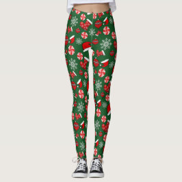 Leggings voor groene rode witte kerst