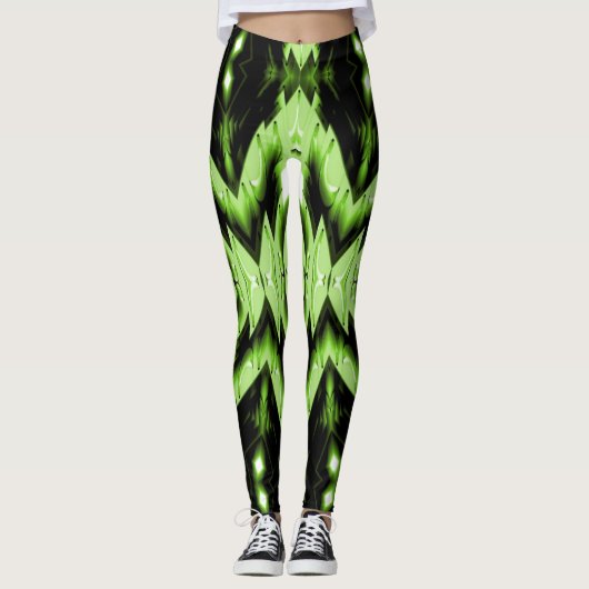 Leggings voor groene/zwarte vrouwen (Voorkant)