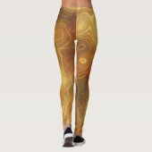Leggings voor Halloween Oranje en Gold Swirl (Achterkant)