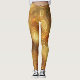 Leggings voor Halloween Oranje en Gold Swirl