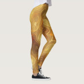 Leggings voor Halloween Oranje en Gold Swirl (Rechts)