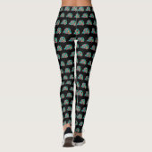 Leggings voor Happy Camper in Black en Turquoise (Achterkant)