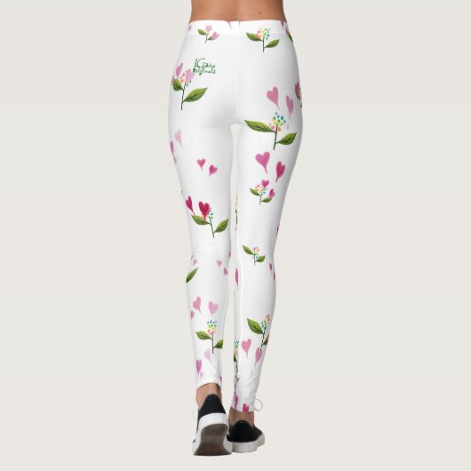 Leggings voor harten en bloemen (Achterkant)