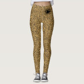 Leggings voor het afdrukken van dieren met zwarte  (Voorkant)