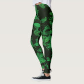 Leggings voor het afdrukken van groene bloemen (Links)