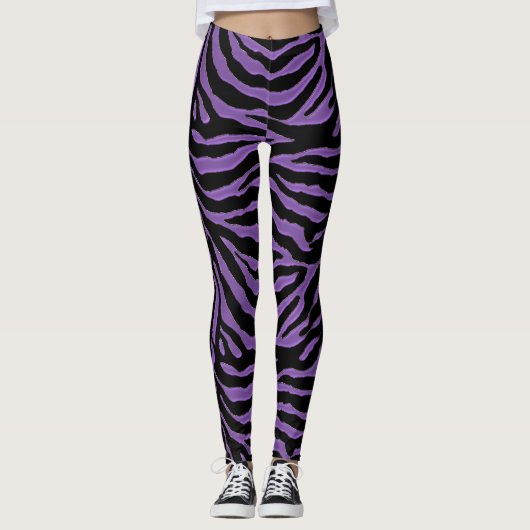Leggings voor het afdrukken van Paarse en zwarte Z (Voorkant)
