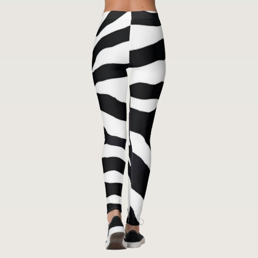 Leggings voor het afdrukken van zwarte en witte Ze (Achterkant)
