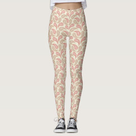 Leggings voor het Cream-Brick Paisley-patroonpatro