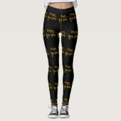 Leggings voor het goede nieuwe jaar voor zwart en  (Voorkant)