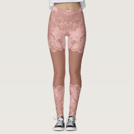 Leggings voor het huidkleur-effect op pure kant pa