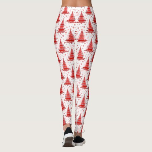 Leggings voor het ontwerp van het rode kerstboompa (Achterkant)