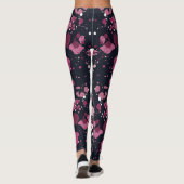 Leggings voor het roze schilderspatroon (Achterkant)