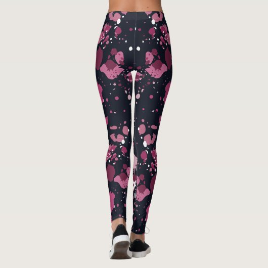 Leggings voor het roze schilderspatroon (Achterkant)