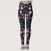 Leggings voor het roze schilderspatroon (Voorkant)