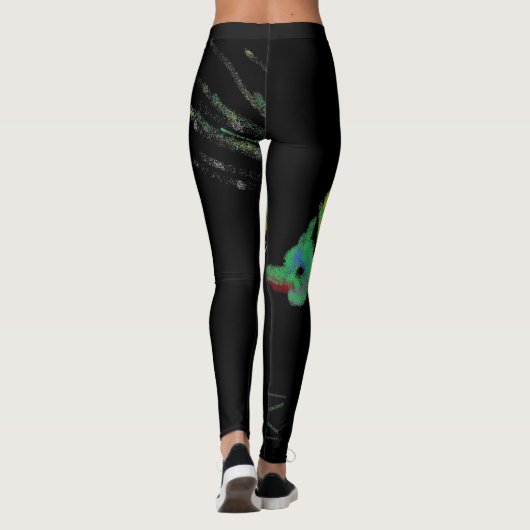 leggings voor het schilderen van groene vogels (Achterkant)