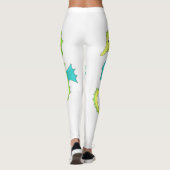 Leggings voor het strand van Groene Blauwe Zee Paa (Achterkant)