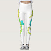 Leggings voor het strand van Groene Blauwe Zee Paa (Voorkant)