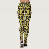 Leggings voor het zwarte en goudpatroon ★ Funky Tr (Achterkant)
