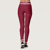 Leggings voor jouw tekst en kleuren - Rood (Achterkant)