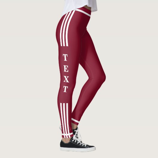 Leggings voor jouw tekst en kleuren - Rood (Rechts)