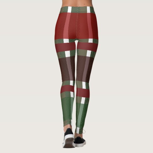 Leggings voor kerstcadeau Green Burgandy (Achterkant)