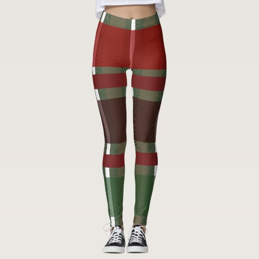 Leggings voor kerstcadeau Green Burgandy (Voorkant)