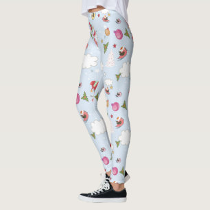 Leggings voor kerstelementen Snowman Pattern