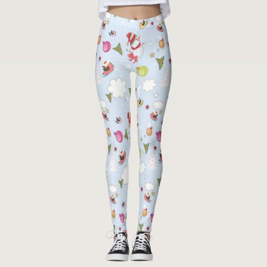 Leggings voor kerstelementen Snowman Pattern (Voorkant)