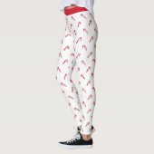 Leggings voor kerstfeestnamepatroon met snoepriet (Links)